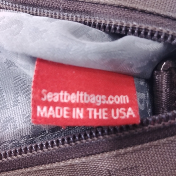 Rare Harvey's Original Seatbelt Embossed Monogram Large Satchel Handbag USA Made - Picture 10 of 16